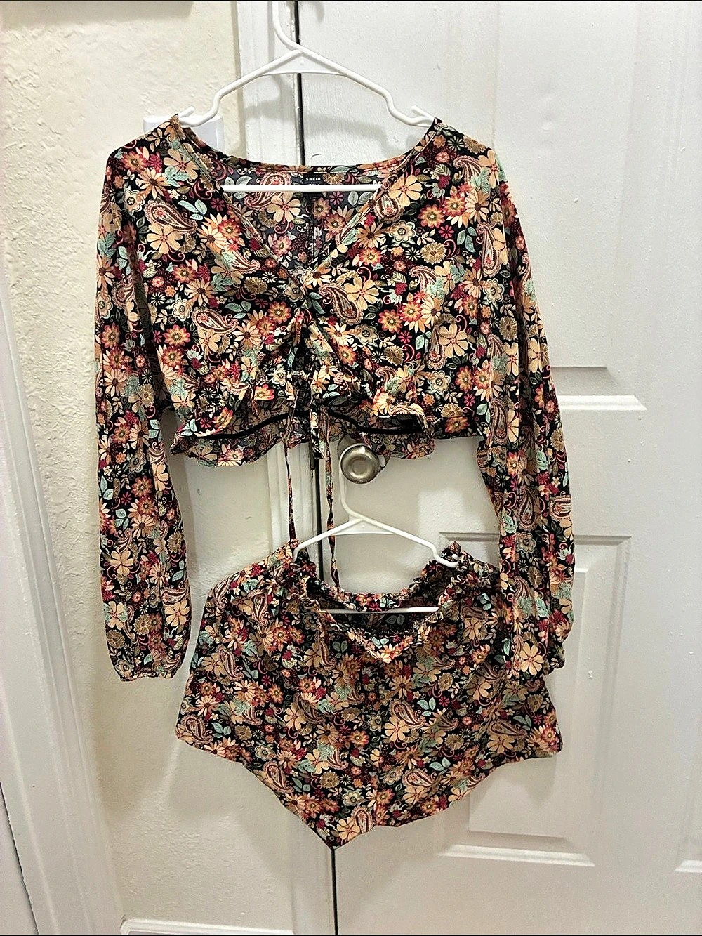 SHEIN Floral Crop Top & Bottom Set Size 3X Like New